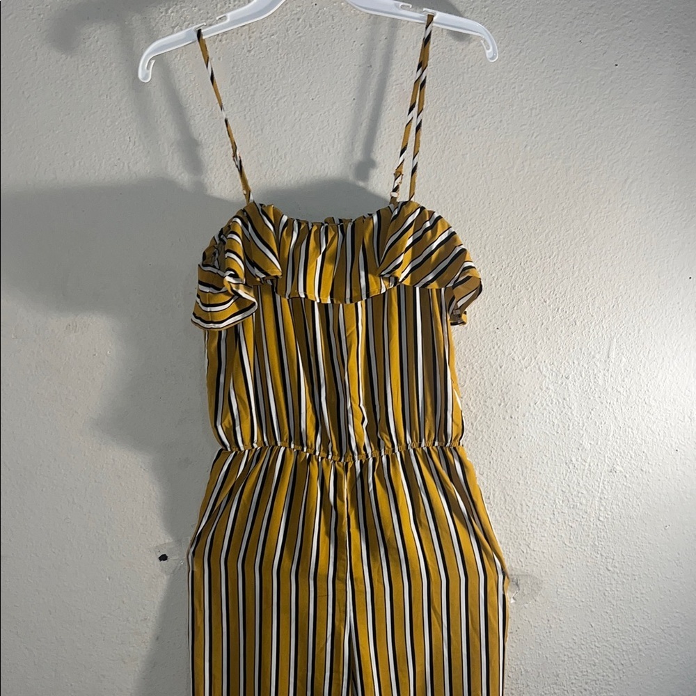 Abercrombie & Fitch Mustard and Black Striped Jumpsuit - Picture 3 of 7